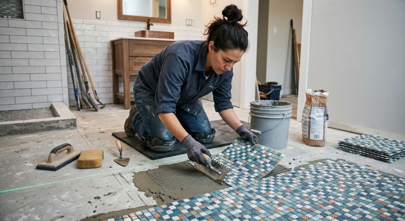 Mosaic Tile Floor Installation in Baltimore, MD