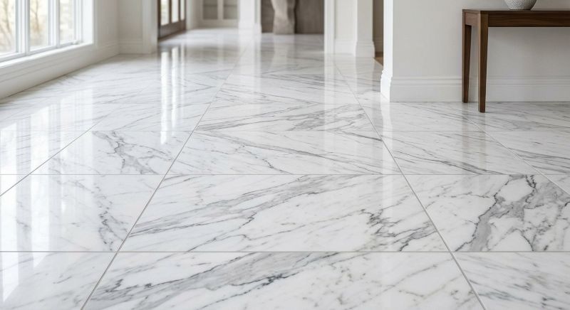 White Marble Tile Installation in Overland Park, KS